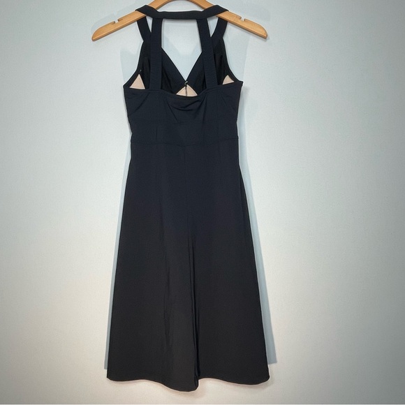 ATHLETA Black Hybrid Tank Athletic Dress Tennis V-Neck Padded Bra Size X-Small - Picture 2 of 10